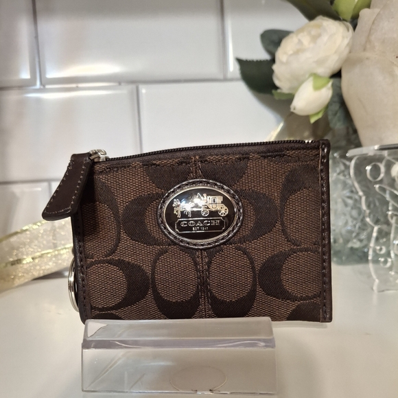 Coach Accessories - Coach Brown Monogram Key Card Pouch